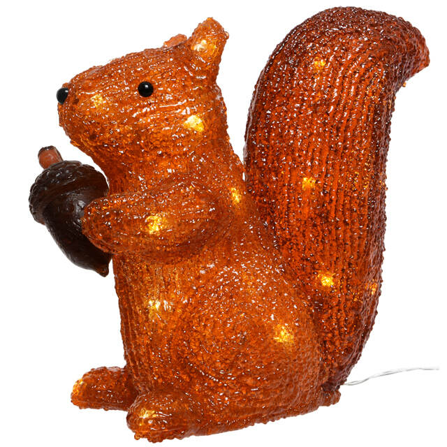 Светящаяся садовая фигура Белочка с желудем 27 см на батарейках, уличная, IP44 Kaemingk