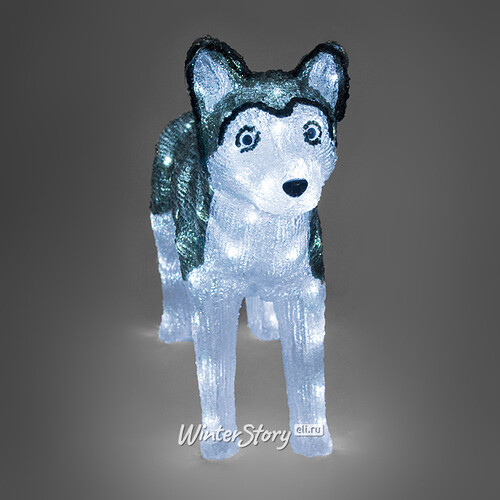 Собака Хаски светящаяся, 69 см, уличный, акрил, 100 холодных белых LED ламп, IP44 Kaemingk