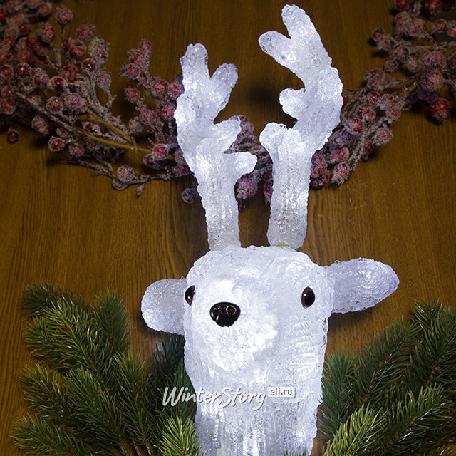 Голова оленя светящаяся, 45 см, уличный, акрил, 50 холодных белых LED ламп Kaemingk