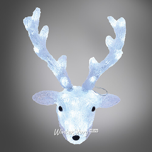 Голова оленя светящаяся, 45 см, уличный, акрил, 50 холодных белых LED ламп Kaemingk