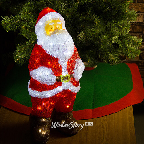 Санта светящийся, 60 см, уличный, акрил, 120 холодных белых LED ламп Kaemingk