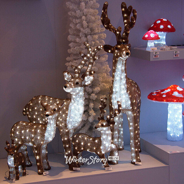 Олень "Бемби" светящийся, 56 см, уличный, акрил, 90 холодных белых LED ламп Kaemingk