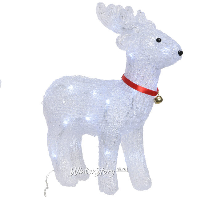 Светящийся Олененок с бубенчиком стоящий 35 см, 24 LED лампы, на батарейках, IP44 Kaemingk