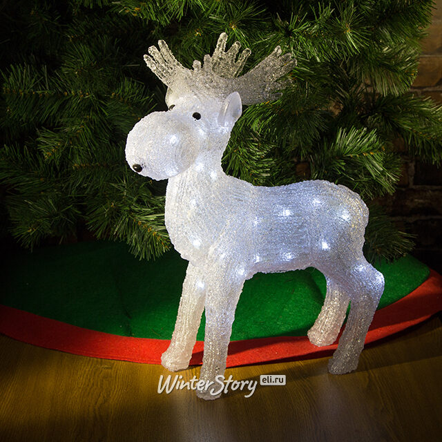 Лось светящийся, 50 см, уличный, акрил, 40 холодных белых ламп Kaemingk