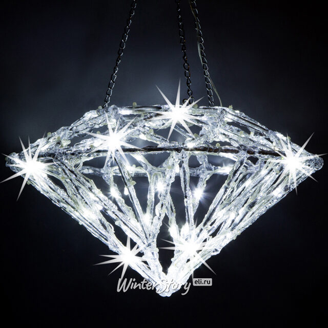 Светодиодная фигура Морозный Бриллиант 59*34 см, 120 холодных белых LED ламп с мерцанием, IP44 Kaemingk (Кейминг)
