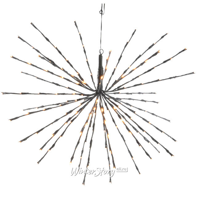 Светодиодное украшение Полярная Звезда черная 70 см, 160 экстра теплых белых LED ламп с мерцанием, IP44 Kaemingk (Кейминг)