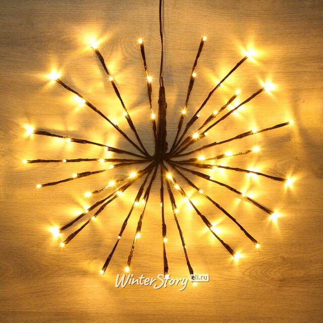 Светодиодное украшение Полярная Звезда черная 70 см, 160 экстра теплых белых LED ламп с мерцанием, IP44 Kaemingk (Кейминг)