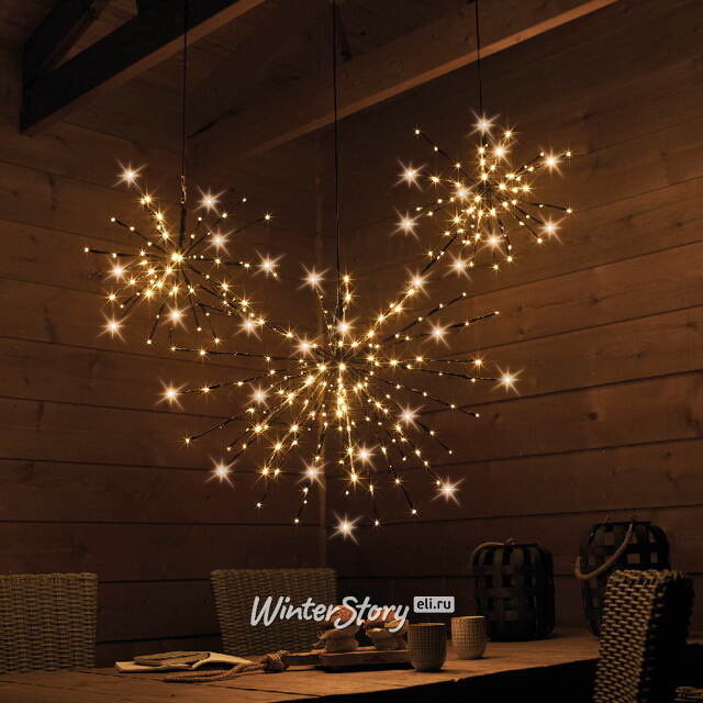 Светодиодное украшение Полярная Звезда черная 70 см, 160 экстра теплых белых LED ламп с мерцанием, IP44 Kaemingk (Кейминг)