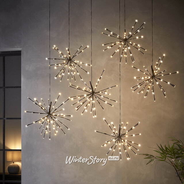 Светодиодное украшение Полярная Звезда черная 70 см, 160 экстра теплых белых LED ламп с мерцанием, IP44 Kaemingk (Кейминг)