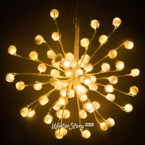 Светодиодное украшение Ежик - Снежные Шарики 45 см, 72 теплых белых LED ламп Kaemingk