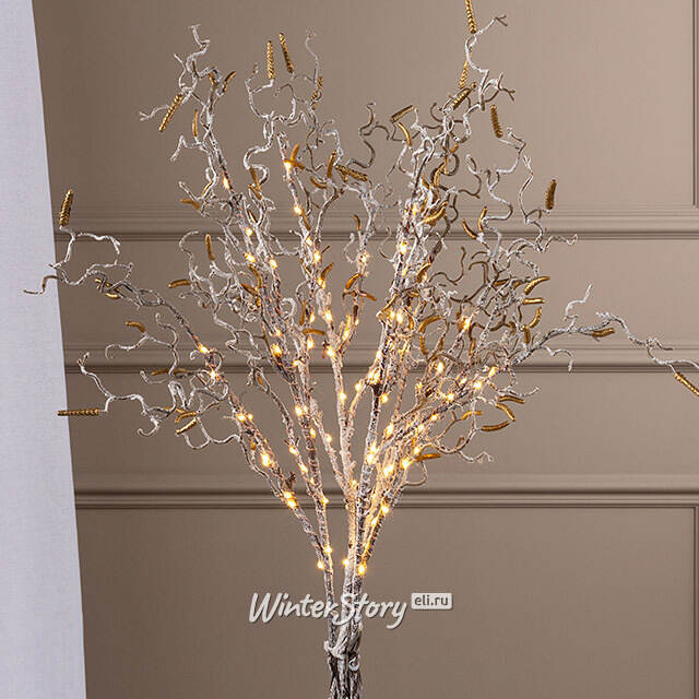 Набор светящихся веток Sparkling Hazel 75 см, 90 теплых белых LED ламп, 3 шт, IP44 Kaemingk