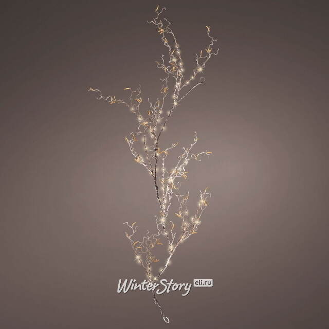 Светящаяся ветка - гирлянда Sparkling Hazel 120 см, 80 теплых белых LED ламп, на батарейках, IP44 Kaemingk (Кейминг)