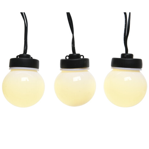 Гирлянда из лампочек Мона 20 ламп, теплые белые LED, 9.5 м, черный ПВХ, IP44 Kaemingk