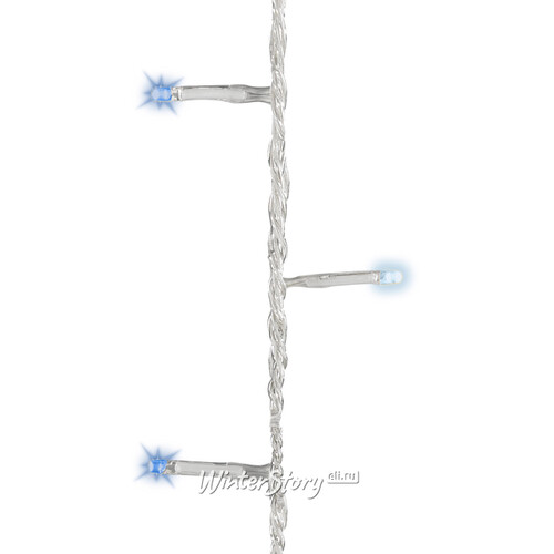 Светодиодная гирлянда нить Объемная 13.5 м 180 белых/синих LED ламп, прозрачный ПВХ, контроллер, IP44 Kaemingk