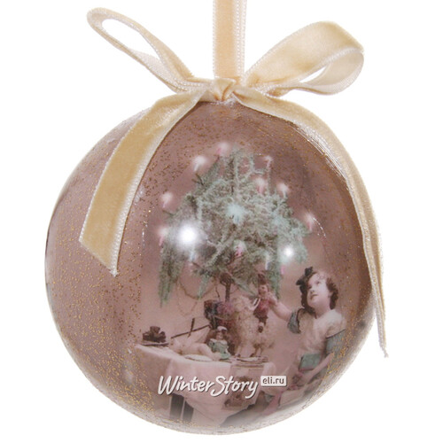 Елочный шар из папье-маше Канун Рождества 8 см ShiShi