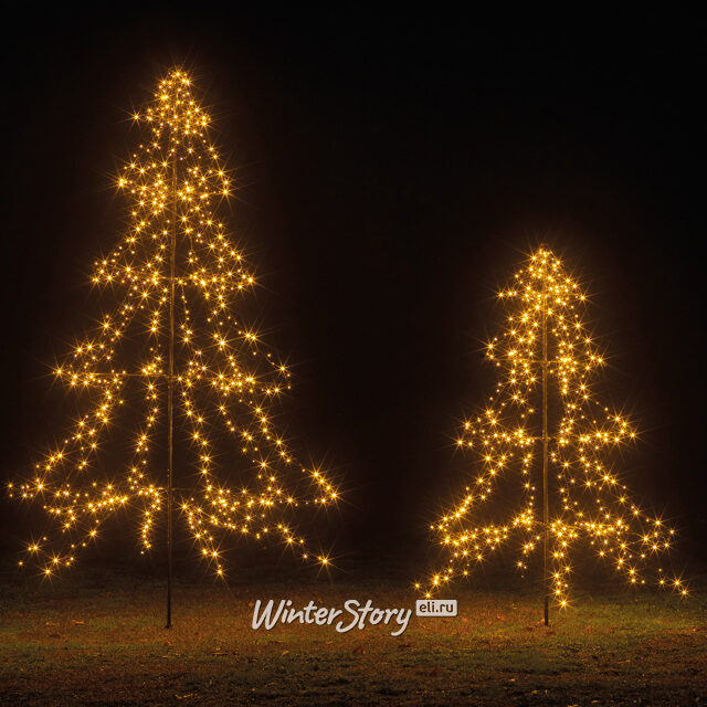 Светодиодная фигура Елка Лучиа 135 см, 240 экстра теплых белых LED ламп, диммер, IP44 Kaemingk