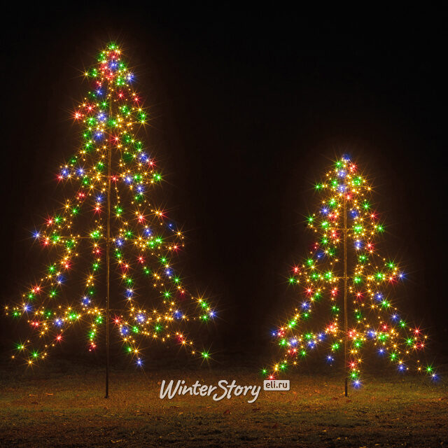 Светодиодная фигура Елка Лучиа 2 м, 420 разноцветных LED ламп, контроллер, IP44 Kaemingk