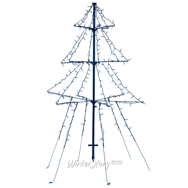 Светодиодная фигура Елка Лучиа 135 см, 240 холодных белых LED ламп, контроллер, IP44 Kaemingk