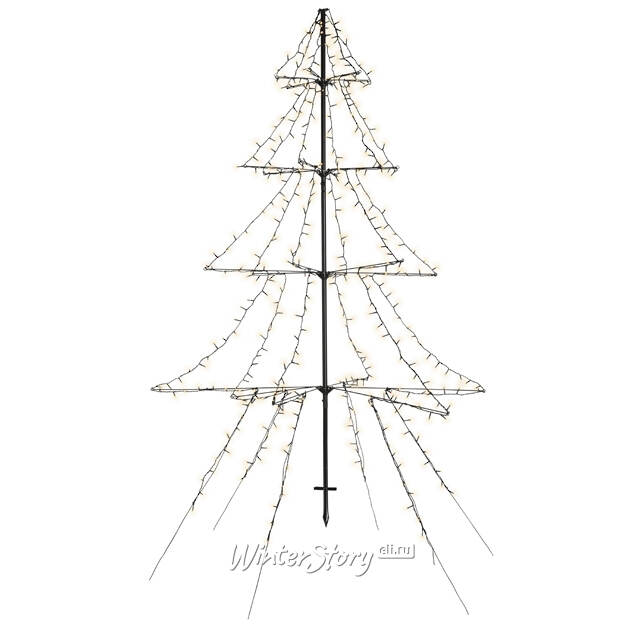 Светодиодная фигура Елка Лучиа 3 м, 600 теплых белых LED ламп, контроллер, IP44 Kaemingk