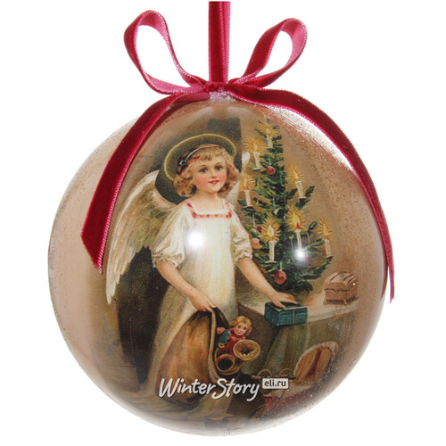 Елочный шар из папье-маше Рождественский Ангел 11 см ShiShi