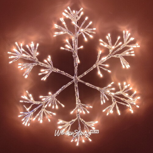 Светодиодная снежинка Lausanne Silver 48 см, 192 теплых белых LED лампы с мерцанием, IP44 Kaemingk