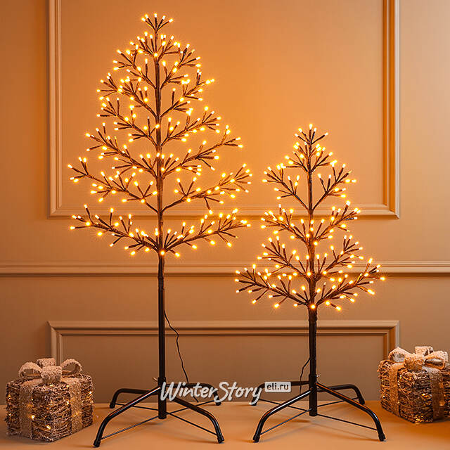 Светодиодное дерево Lausanne Black 108 см, 230 экстра теплых белых LED ламп с мерцанием, IP44 Kaemingk