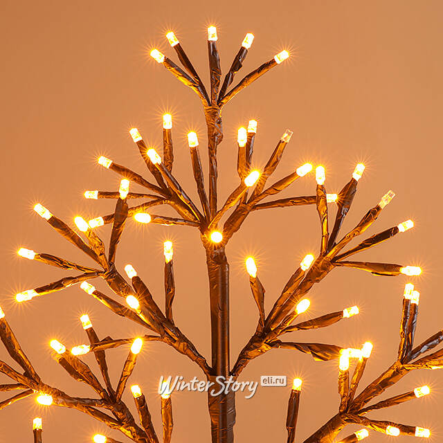 Светодиодное дерево Lausanne Black 108 см, 230 экстра теплых белых LED ламп с мерцанием, IP44 Kaemingk