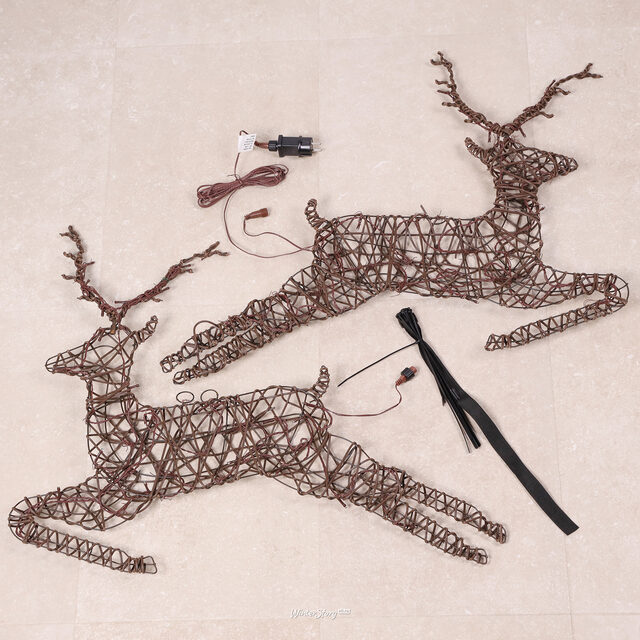 Светодиодное украшение Balcony Lights - Рождественский Олень 81 см, 72 теплые белые LED лампы, IP44 Kaemingk