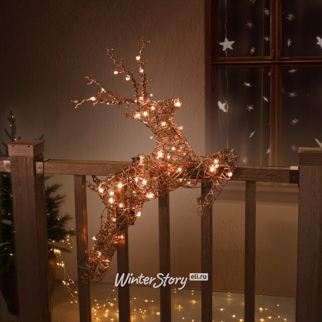 Светодиодное украшение Balcony Lights - Рождественский Олень 81 см, 72 теплые белые LED лампы, IP44 Kaemingk