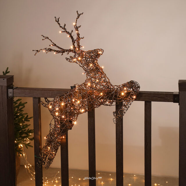 Светодиодное украшение Balcony Lights - Рождественский Олень 81 см, 72 теплые белые LED лампы, IP44 Kaemingk