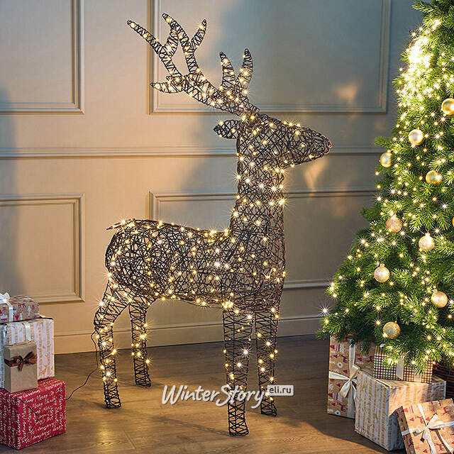 Светящийся олень Ардон 160 см, 400 теплых белых LED ламп, IP44 Kaemingk