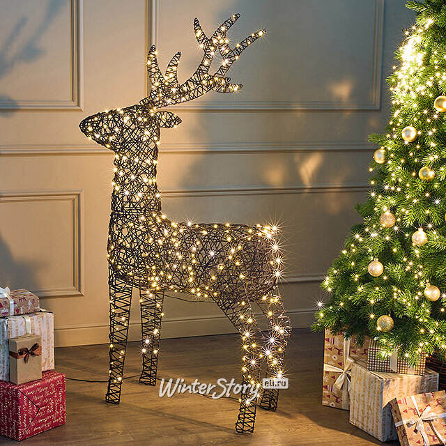 Светящийся олень Ардон 160 см, 400 теплых белых LED ламп, IP44 Kaemingk