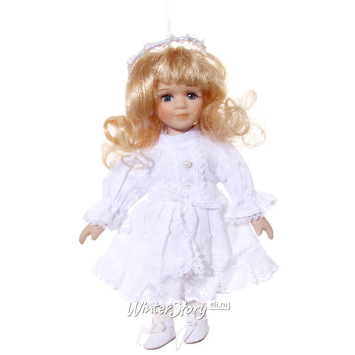 Фарфоровая елочная игрушка Кукла Эмили 20 см, подвеска ShiShi