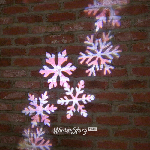 Новогодний уличный светильник Снежинки, холодный белый свет, 16 м2, IP44 Kaemingk