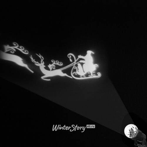 Новогодний светильник Санта в санях, холодный белый свет, IP44 Kaemingk