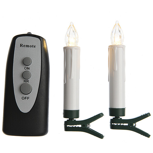 Гирлянда Cвечи на пульте 10 свечей на клипсах, 13.5 см, таймер, IP20 Kaemingk