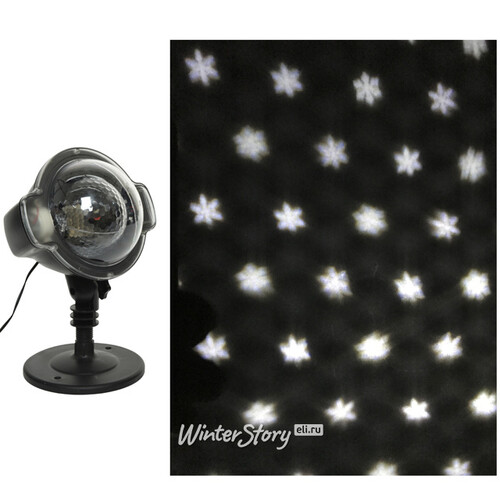 Новогодний проектор Snowfall, холодный белый свет, 200 м2, IP44 Kaemingk