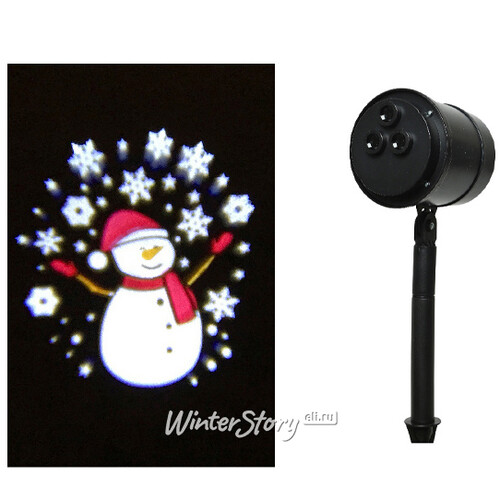 Новогодний светильник с музыкой Let It Snow - Снеговик, 16 м2, IP44 Kaemingk