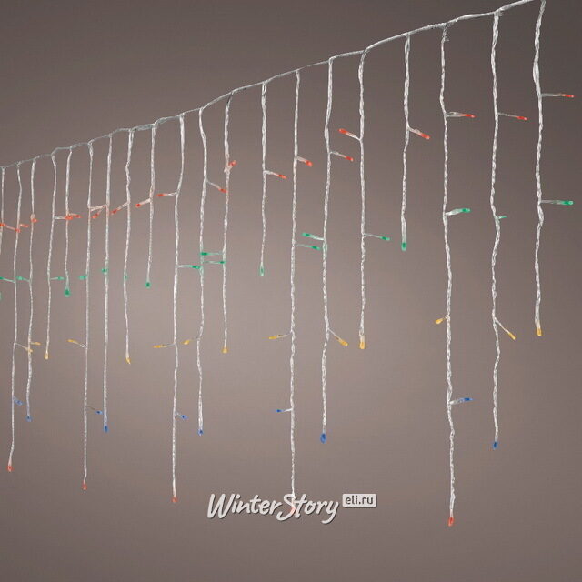 Светодиодная гирлянда Бахрома 20*0.5 м, 490 разноцветных LED ламп, контроллер, прозрачный ПВХ, IP44 Kaemingk