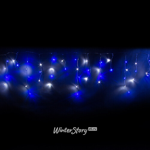 Светодиодная гирлянда Бахрома 7.5*0.5 м, 175 холодных белых/синих LED ламп, контроллер, белый ПВХ, IP44 Kaemingk