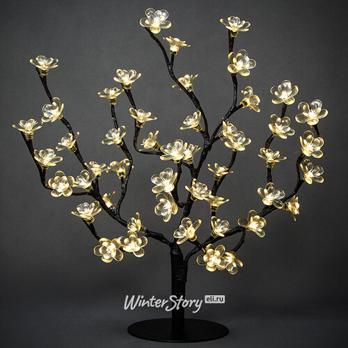 Светодиодное мини дерево Цветущая Яблоня, 45 см, уличное, 48 LED ламп, теплый белый Kaemingk