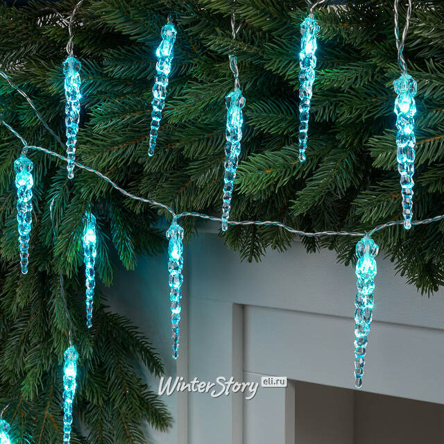 Гирлянда Сосульки Ice earrings 4.6 м, 24 синих LED ламп, контроллер, таймер, прозрачный ПВХ, IP44 Kaemingk (Кейминг)