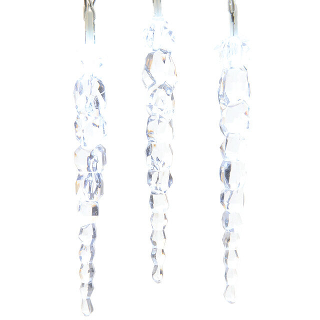 Светодиодная гирлянда Ледяные сосульки 24 холодных белых LED ламп 4.6 м, прозрачный ПВХ, контроллер, IP44 Kaemingk
