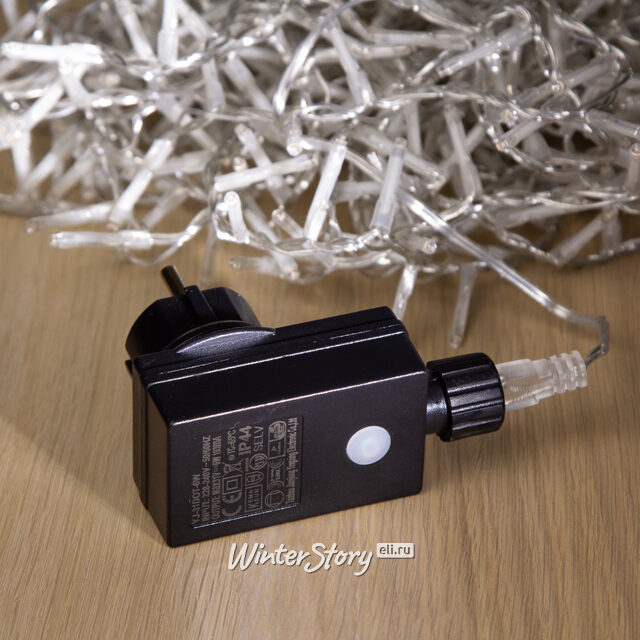 Светодиодная гирлянда нить Lumineo Snake 7.5 м, 350 теплых белых LED ламп, прозрачный ПВХ, диммер, таймер, IP44 Kaemingk