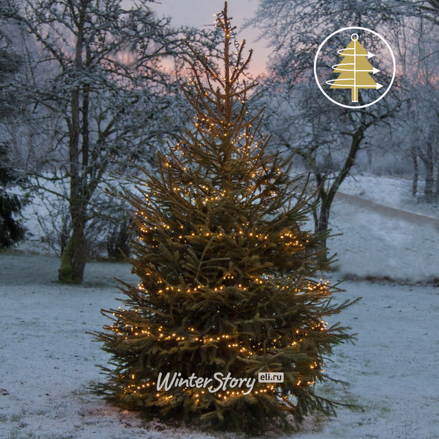 Ярусная гирлянда на елку 240 см Easy Light - Lumineo Snake, 880 экстра теплых белых LED, зеленый ПВХ, диммер, IP44 Kaemingk