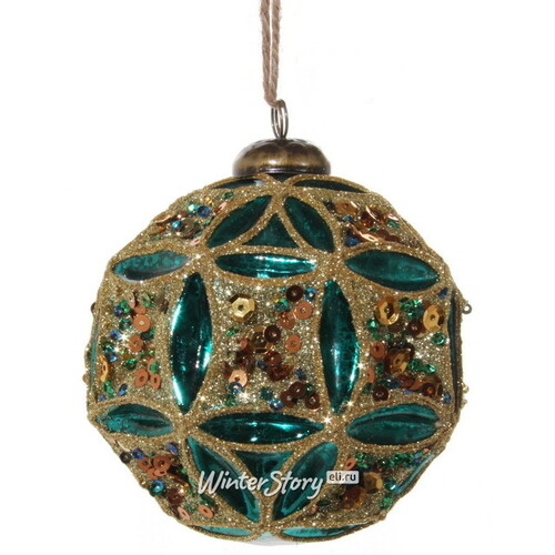 Винтажный елочный шар Весенний Карнавал 10 см, стекло ShiShi