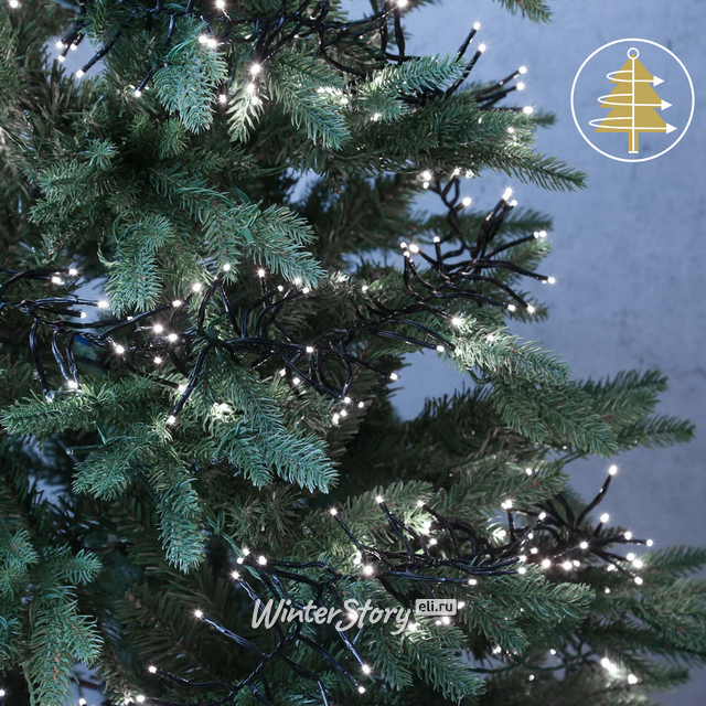 Ярусная гирлянда на елку 150 см Easy Light - Cluster, 792 холодные белые LED, зеленый ПВХ, контроллер, IP44 Kaemingk