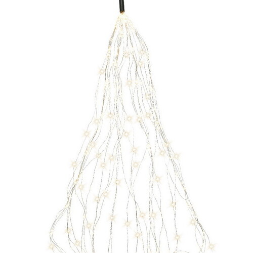 Гирлянда на елку 210 см Лучи Росы, 16 нитей, 672 теплых белых мини LED ламп с мерцанием, серебряная проволока, IP44 Kaemingk
