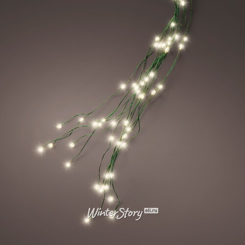Гирлянда на елку 240 см Лучи Росы, 16 нитей, 832 теплых белых микро LED ламп с мерцанием, зеленая проволока, IP44 Kaemingk