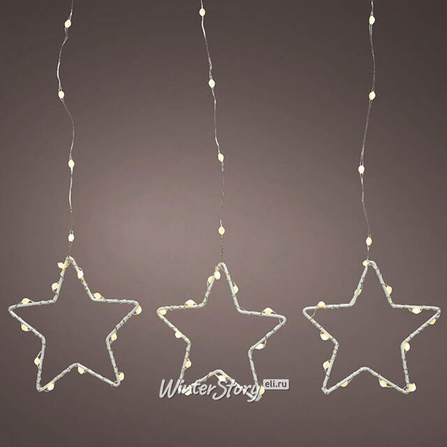 Гирлянда на елку 210 см Лучи Росы - Xmas Stars, 12 нитей, теплые белые микро LED лампы, серебряная проволока, IP44 Kaemingk